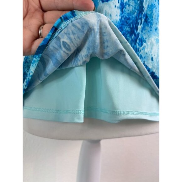 White House‎ Black Market women's small blue high neck crochet tank top blouse - Picture 4 of 8